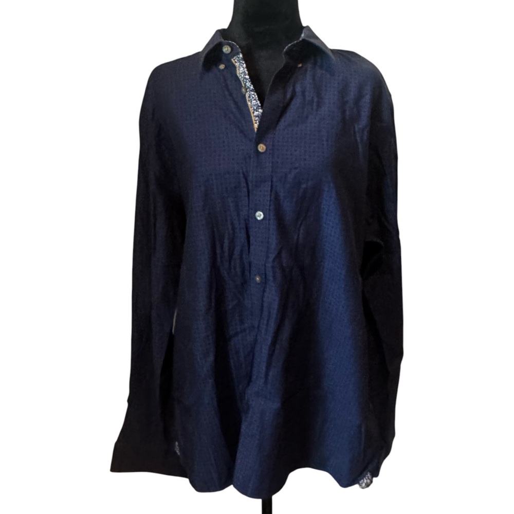 Ted Baker Dark Blue Casual Button Down Shirt